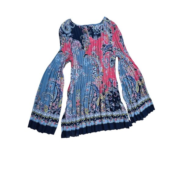 Melissa Paige Womens Boho Paisley Print Long Bell Sleeve Top Size M - Picture 2 of 6